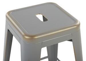 Zestaw 2 hokerów stołków barowych stalowy 60 cm srebrno-złoty Cabrillo Beliani