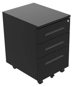Czarny kontenerek pod biurko na klucz W5-L84