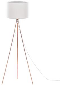Nowoczesna lampa stojąca podłogowa trójnóg 148 cm biało-miedziana Vistula Beliani