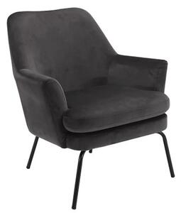 Welwetowy fotel ciemnoszary Z8-D23