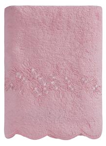 Ręcznik SILVIA 50x100cm z koronką Różowy