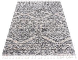 Kremowy dywan shaggy do salonu boho L3-P38