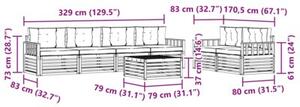 Zestaw mebli ogrodowych z litego drewna akacjowego z poduszkami - elegancki i funkcjonalny design do tarasu i ogrodu