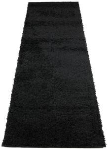 Czarny nowoczesny chodnik shaggy na metry D7-M30