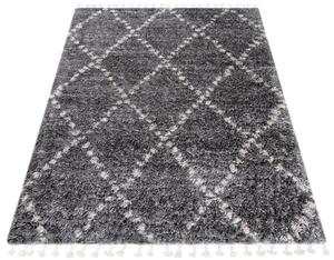 Ciemnoszary dywan shaggy w stylu boho T6-N85