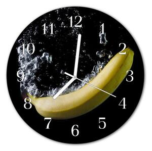 Zegar szklany okrągły Banan