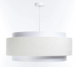Biała lampa wisząca z dwuczęściowym kloszem L2-N22