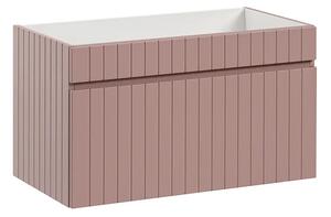 Szafka umywalkowa różowa 80 cm z lamelami D1-N71