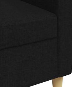 Sofa 3-osobowa, czarna, 210 cm, tapicerowana tkaninÄ