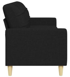 Sofa 3-osobowa, czarna, 210 cm, tapicerowana tkaninÄ