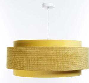 Musztardowa lampa wisząca z welurowym kloszem - 4X A353 B4-C20