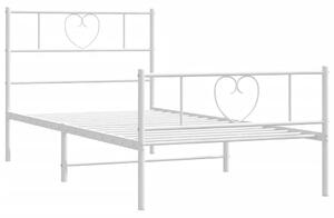 Białe pojedyncze łóżko metalowe 90x200 cm M3-H79