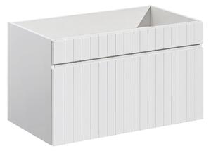 Biała szafka umywalkowa z lamelami 80 cm W8-H67