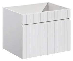 Biała ścienna szafka umywalkowa 60 cm z lamelami P0-K09