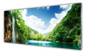Obraz Szklany Góra Las Jezioro Natura
