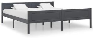 Szare podwójne łóżko z litego drewna 180x200 C3-T56