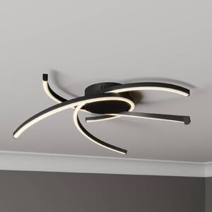 Lampa sufitowa LED Katris Lindby, możliwość ściemniania, czarny, salon / jadalnia, aluminium, nowoczesny