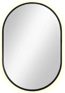 Czarne owalne eleganckie lustro 95x40 cm M2-S38