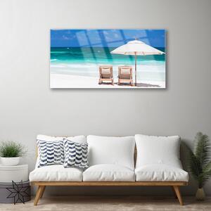 Obraz na Szkle Plaża Parasol Krajobraz