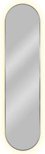 Srebrne wąskie lustro led 155x40 cm T4-Z33