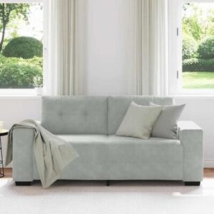Sofa dwuosobowa jasnoszara 180x77x82 cm aksamit