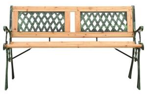 Ławka ogrodowa, 122 cm, żeliwo i lite drewno jodłowe