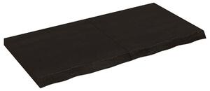 Półka, ciemnobrązowa, 120x60x(2-6) cm, wykończone drewno dębowe