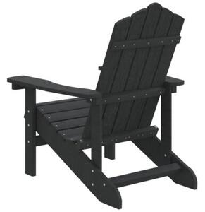 Krzesło ogrodowe adirondack, hdpe, antracytowe