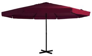 Bordowy parasol ogrodowy z podstawą E7-L60
