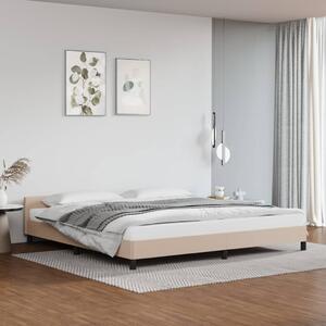 Rama łóżka z zagłówkiem, cappuccino, 200x200 cm, sztuczną skórą