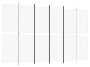 Parawan 6-panelowy, biały, 300 x 200 cm, tkanina
