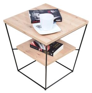 Loftowy stolik kawowy z półką dąb artisan T9-P71