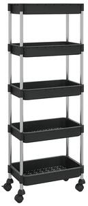 Czarny organizer kuchenny na kółkach E7-F38