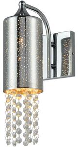 Srebrny kinkiet z kryształkami w stylu glamour - N61 G2-Z96