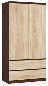 Szafa z drążkiem na ubrania wenge + dąb sonoma E1-D73