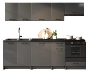 Zestaw 8 mebli do kuchni 240 cm grafit mat L5-Z41