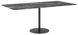 Blat stołu, czarny, 100x50 cm, 6 mm, szkło ze wzorem marmuru