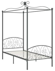 Szare pojedyncze łóżko metalowe 90x200 cm K4-M49