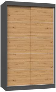 Szafa ze szprosami 120 cm dąb artisan antracyt L6-W74