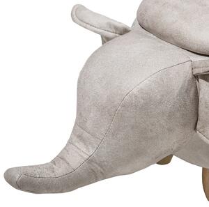 Pufa zwierzak jasnoszara w kształcie słonia ze schowkiem ekoskóra Elephant Beliani