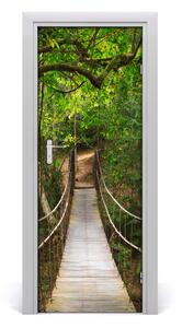 Naklejka fototapeta na drzwi Most wiszący w lesie