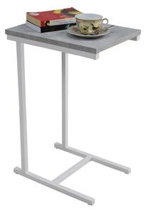 Minimalistyczny stolik pomocniczy biały + beton M4-B71