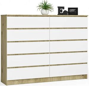 Komoda do biura z szufladami dąb artisan + biały x D4-T99