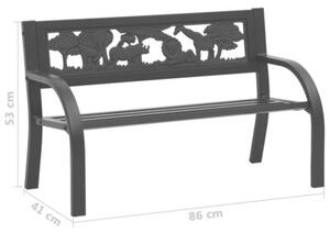 Ławka ogrodowa dla dzieci, 86 cm, stalowa