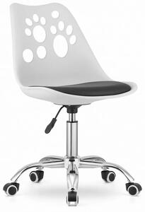 Ergonomiczny biało-czarny dziecięcy fotel K9-R35