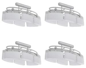 Srebrna lampa sufitowa szklana 4 sztuki - 5X EX134 H6-M28