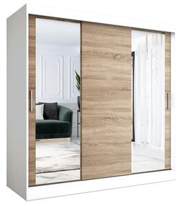 Szafa przesuwna biały + dąb sonoma 200 cm H7-P09