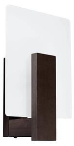 Szklany kinkiet z drewnianą ramą wenge - 2S A188 G8-D45