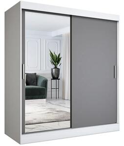 Szafa przesuwna biały + antracyt 180 cm x K6-P35