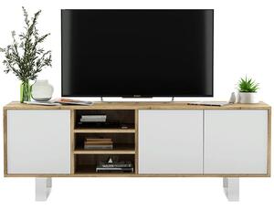 Industrialna szafka rtv dąb wotan + biały K6-T56